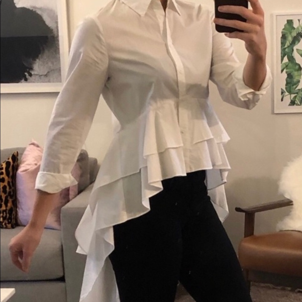 ZARA Cotton top with ruffles